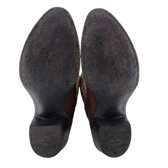 Vintage Paul Bond Tall Custom Womens Size 6B Brown Leather Cowboy Western Boots - Picture 4 of 15